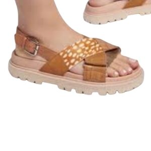 Dolce Vita Niles Calf Hair Leather Sandals Women's Size 8.5 New